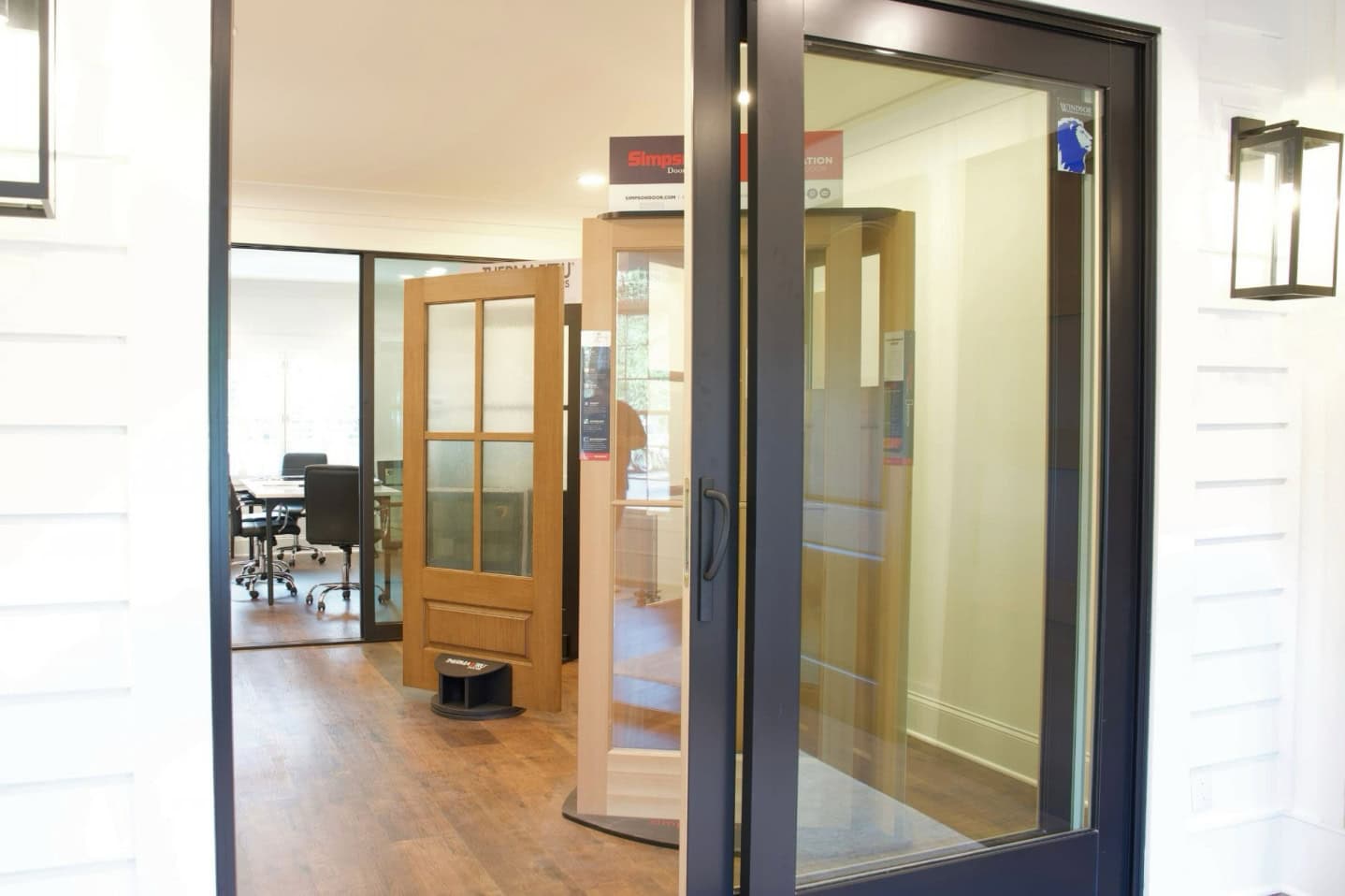 Photo of a moving glass door inside a luxury home